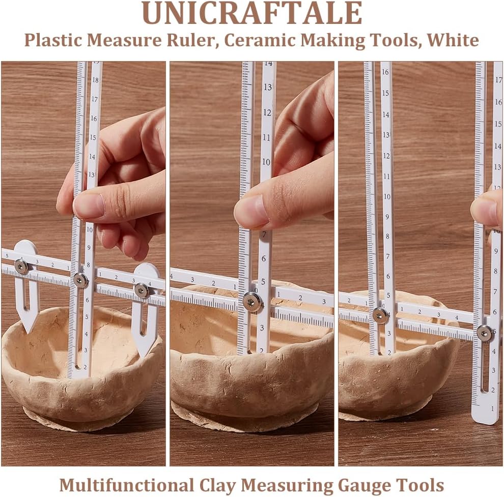 UNICRAFTALE Pottery Throwing Gauge Set White Height Ruler for Clay Craft