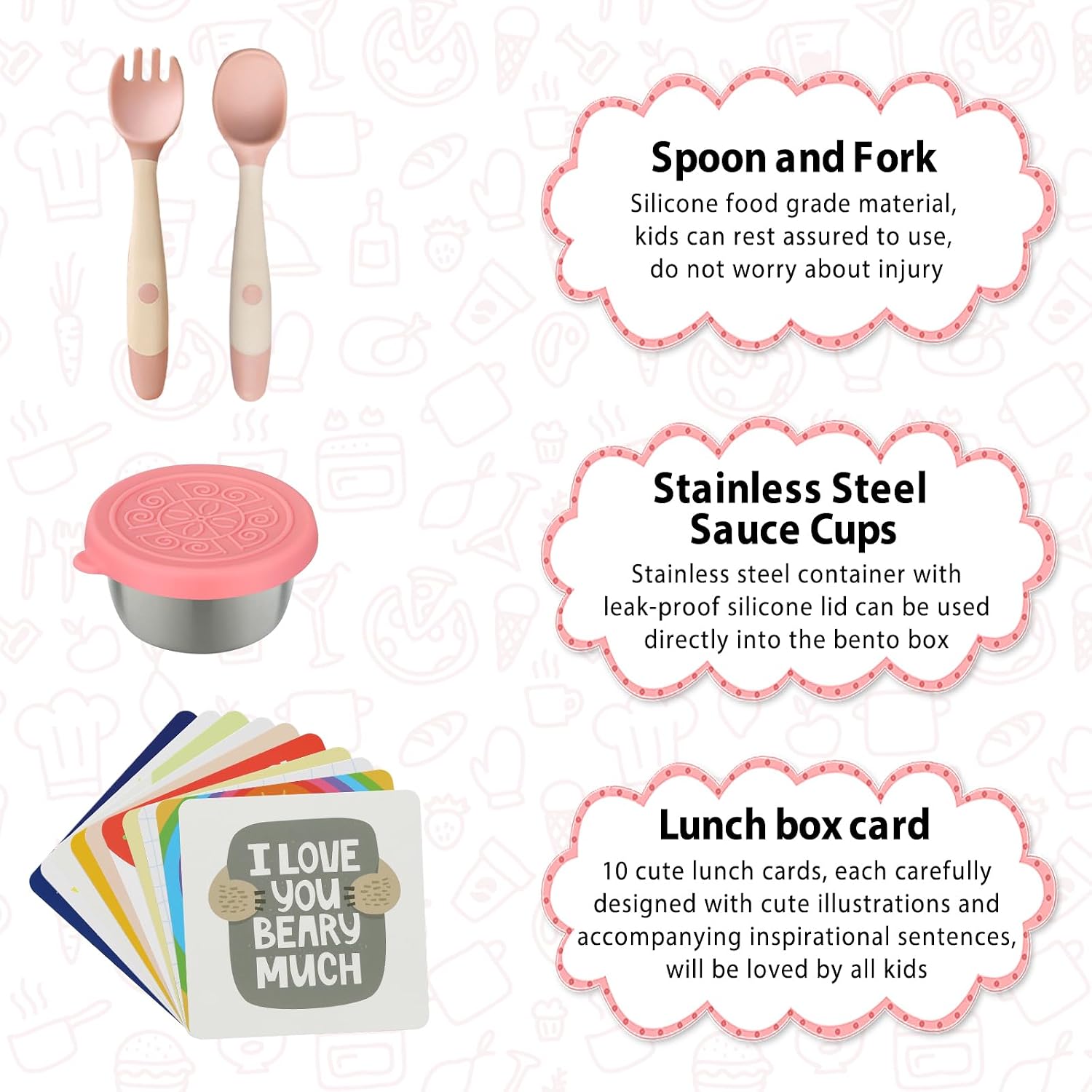 Bento Lunch Box for Kids with 12oz Soup Thermo Leak-Proof Lunch Food Container with 5 Compartment Thermo Hot Food Jar