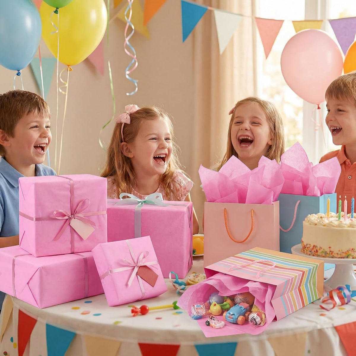 80 Sheets Pink Tissue Paper, Tissue Paper for Bouquets 20" x 14"