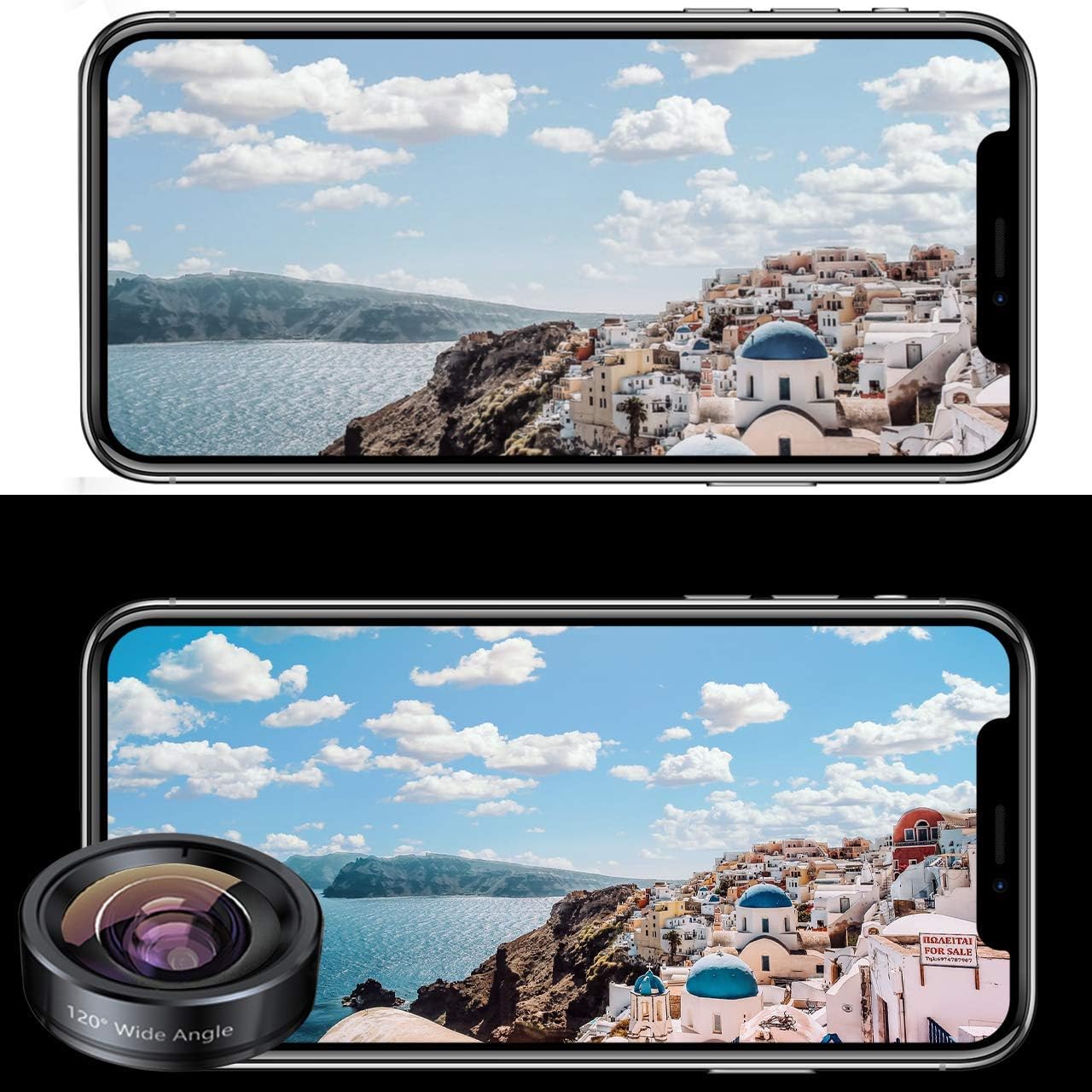 3in1 Phone Camera Lens Kit Fisheye+Wide Angle+Macro Lens for iPhone | 198° Fish Eye Lens + 120° Super Wide-Angle Lens