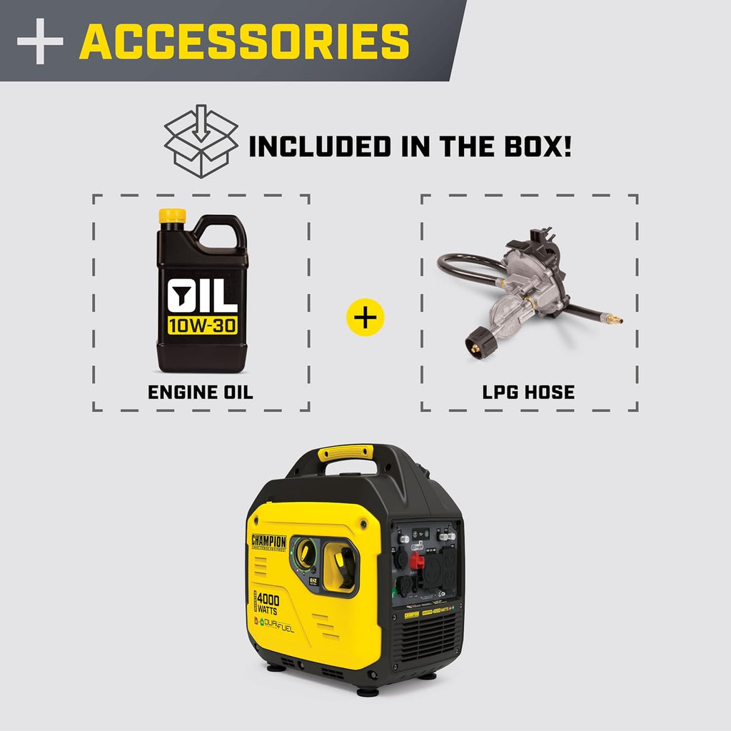 4000-Watt Dual Fuel RV Ready Portable Inverter Generator with Quiet Technology and Free 3-Year Warranty
