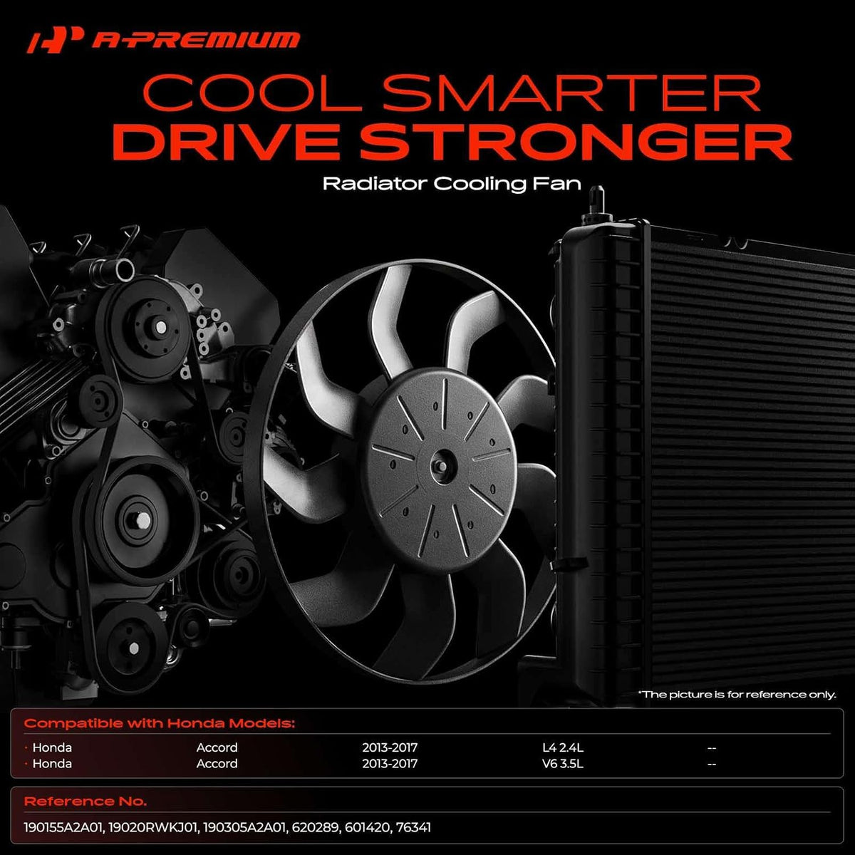 A-Premium Left Engine Radiator Cooling Fan Assembly