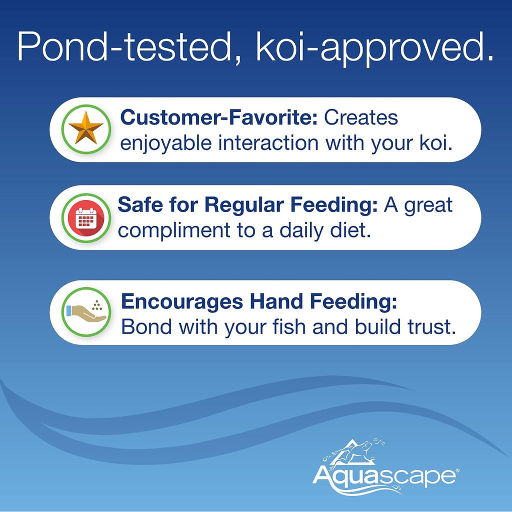 Koi Krunchies Fish Food Large 1.1 lbs / 400 g for Hand Feeding in Pond Water Feature, 81000