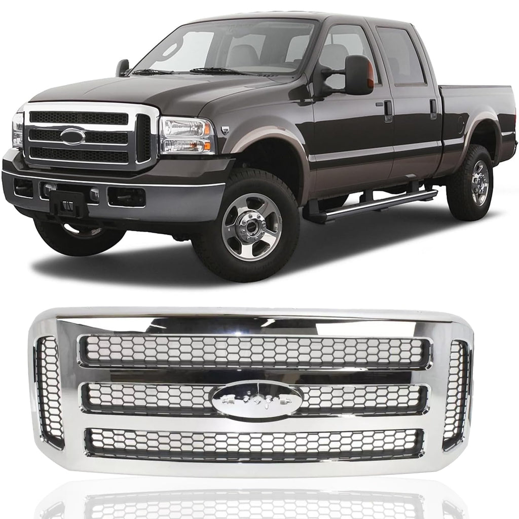 Perfit Liner Front Grille Grill Fits FORD F250 05-07 Chrome