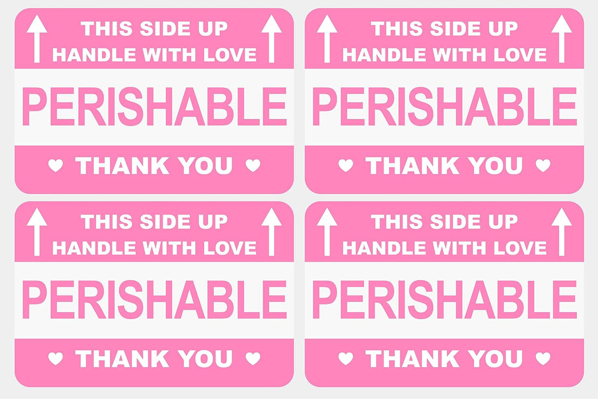 2"x3" 200 PCS Perishable This Side Up Handle with Love Labels Stickers Shipping Mailing Cartons Envelops Adhesive Labels