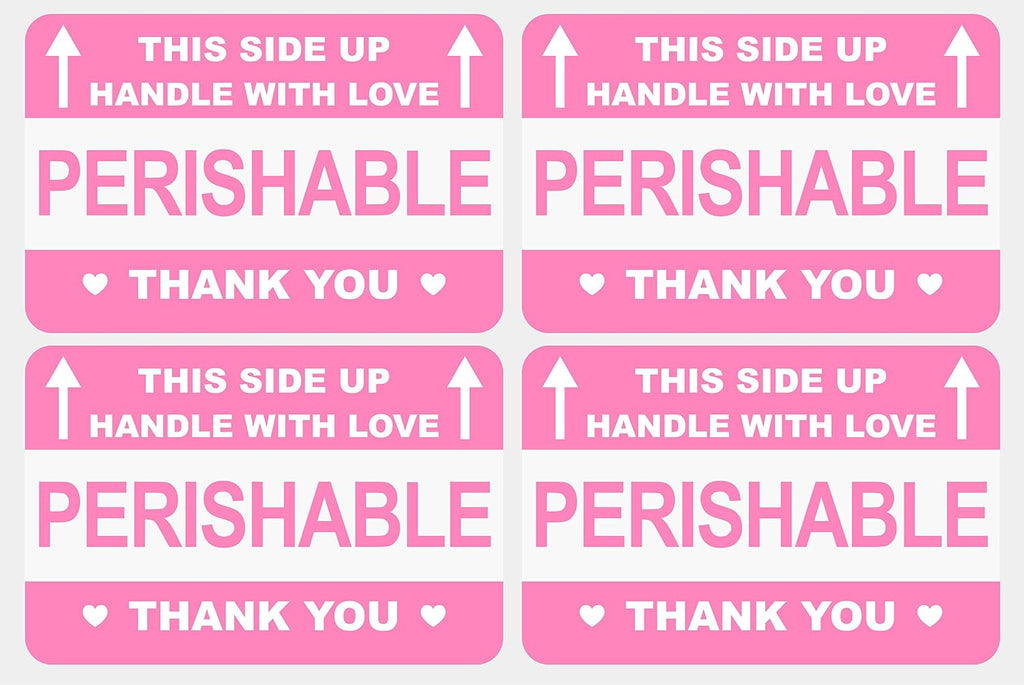 2"x3" 200 PCS Perishable This Side Up Handle with Love Labels Stickers Shipping Mailing Cartons Envelops Adhesive