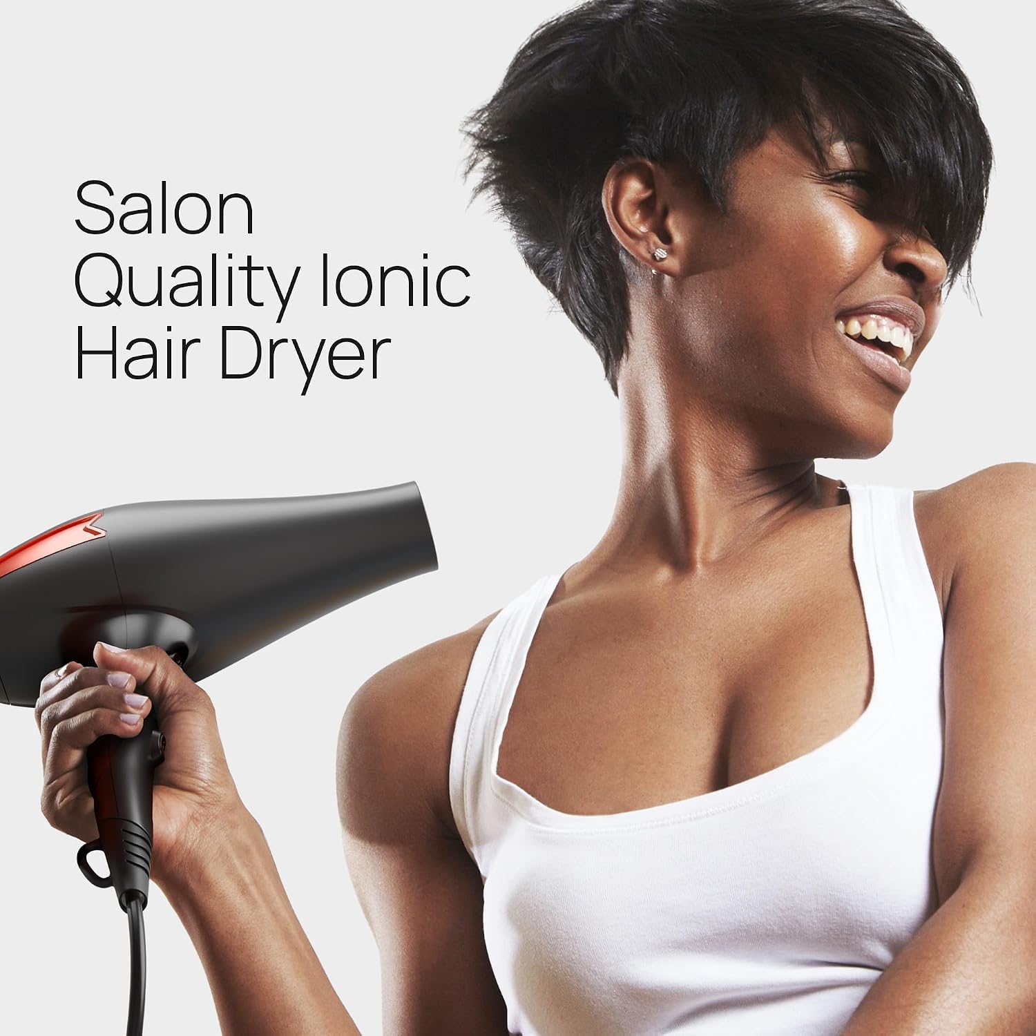 Professional Hair Dryer, Ionic Ceramic Tourmaline Technology, 2000W Fast Quiet Drying, with Narrow & Wide