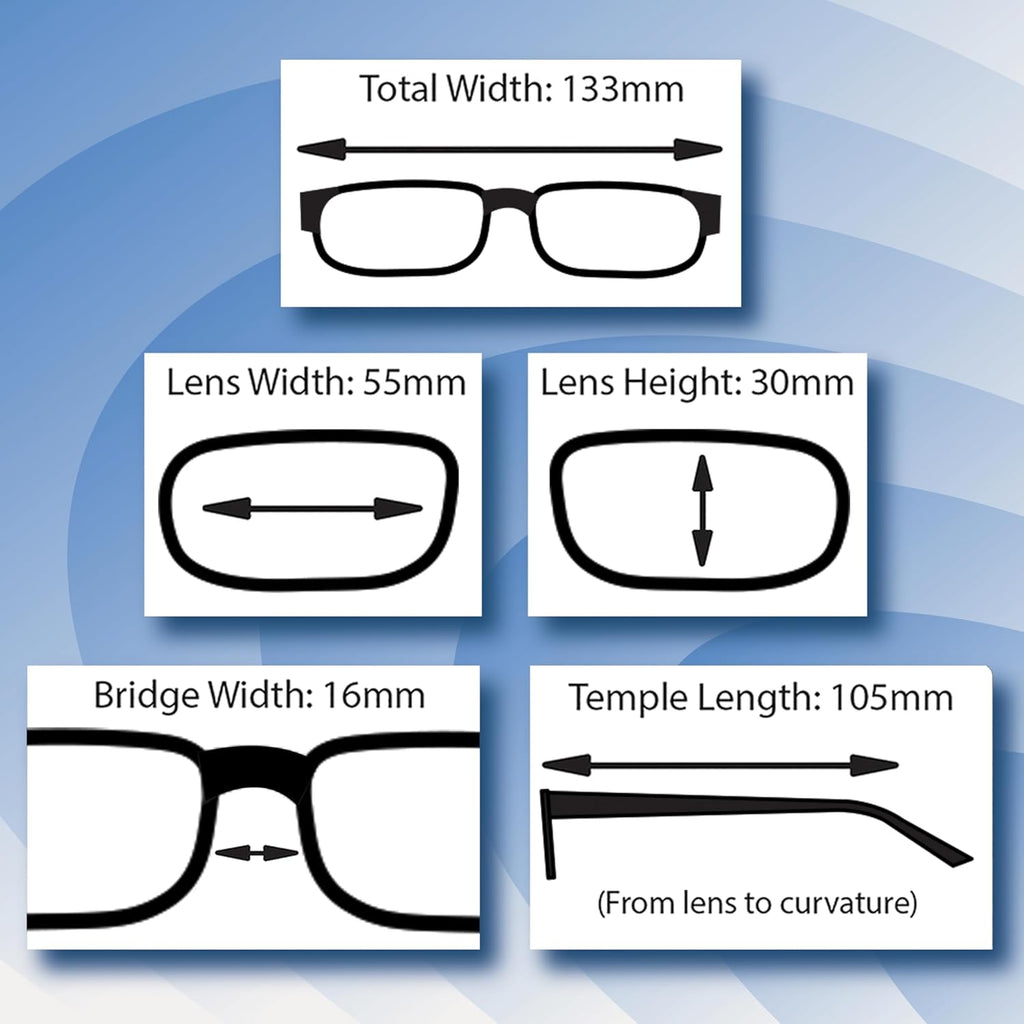 Reading Glasses, Traditional Black Frames, with Spring Loaded Hinges