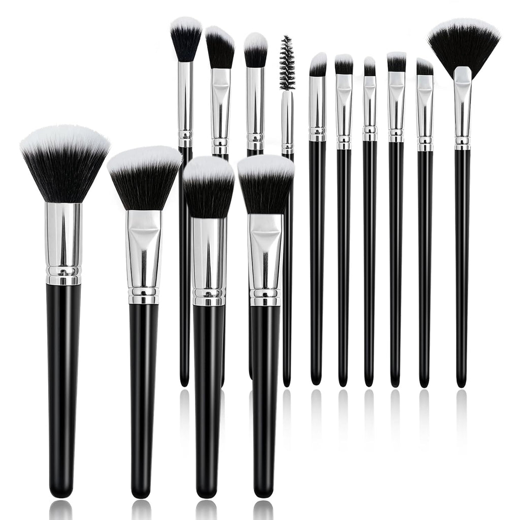 Makeup Brush Set, Premium Synthetic 14 Pcs Makeup Brushes, Travel Makeup Brush Set for Foundation, Concealer, Blush