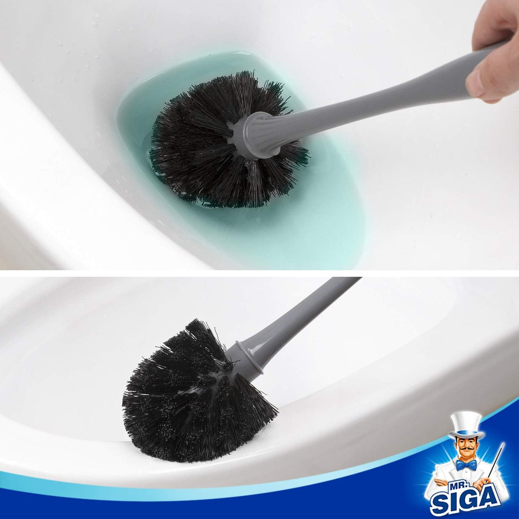 Toilet Plunger and Bowl Brush Combo for Bathroom Cleaning, Gray | Heavy duty toilet brush and plunger set, toilet