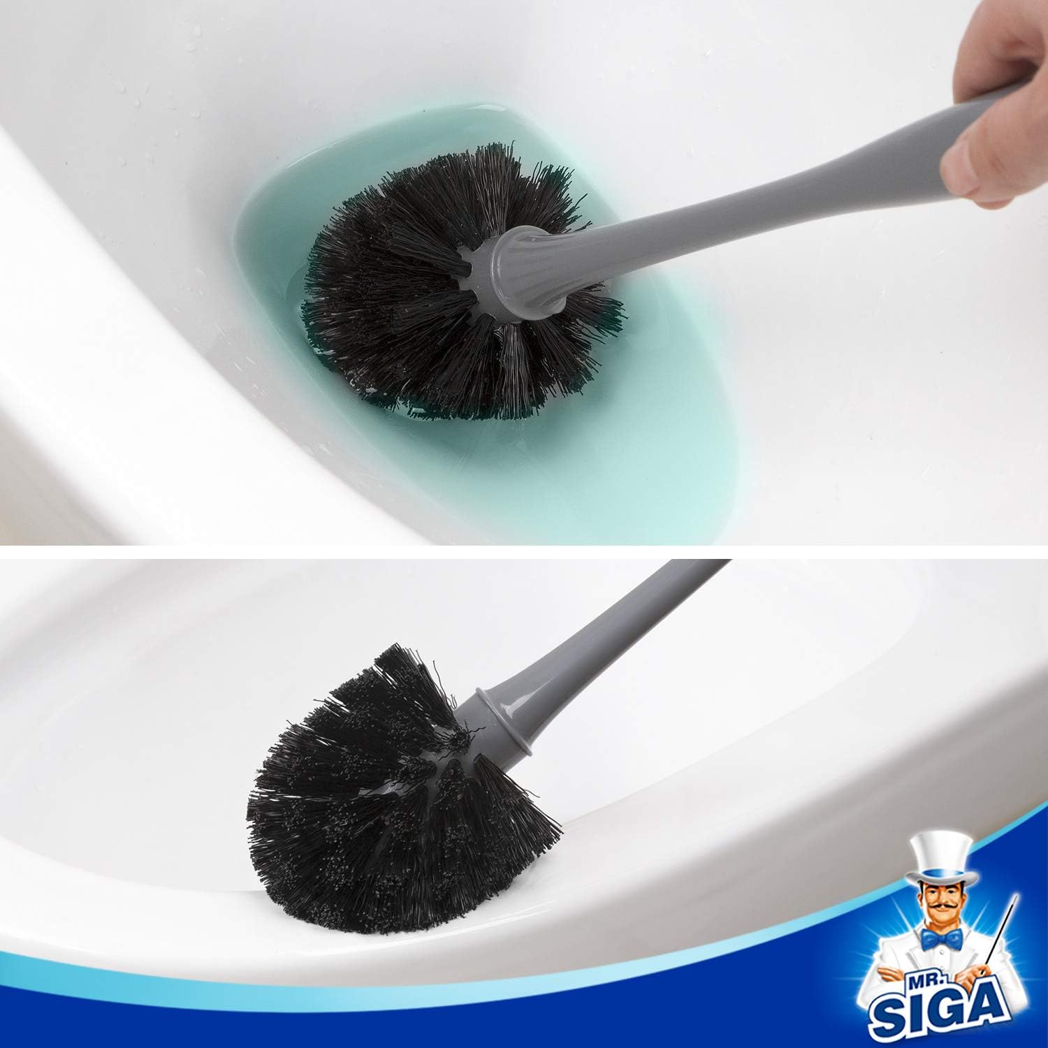 Toilet Plunger and Bowl Brush Combo for Bathroom Cleaning, Gray | Heavy duty toilet brush and plunger set, toilet