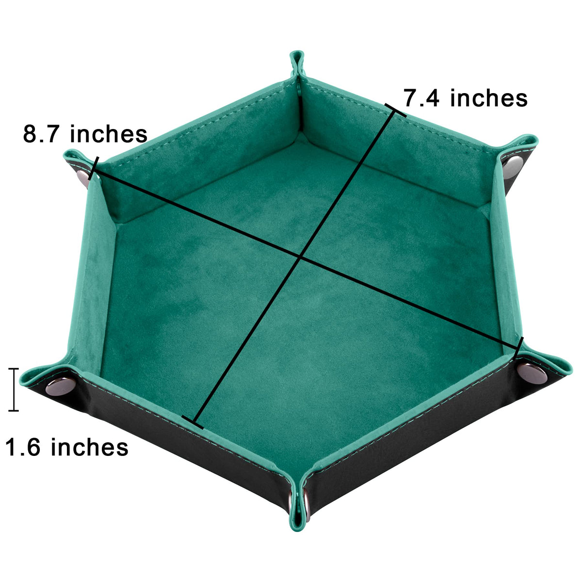 2 Pcs Dice Tray PU Leather Dice Trays Folding Hexagon Dices Holder