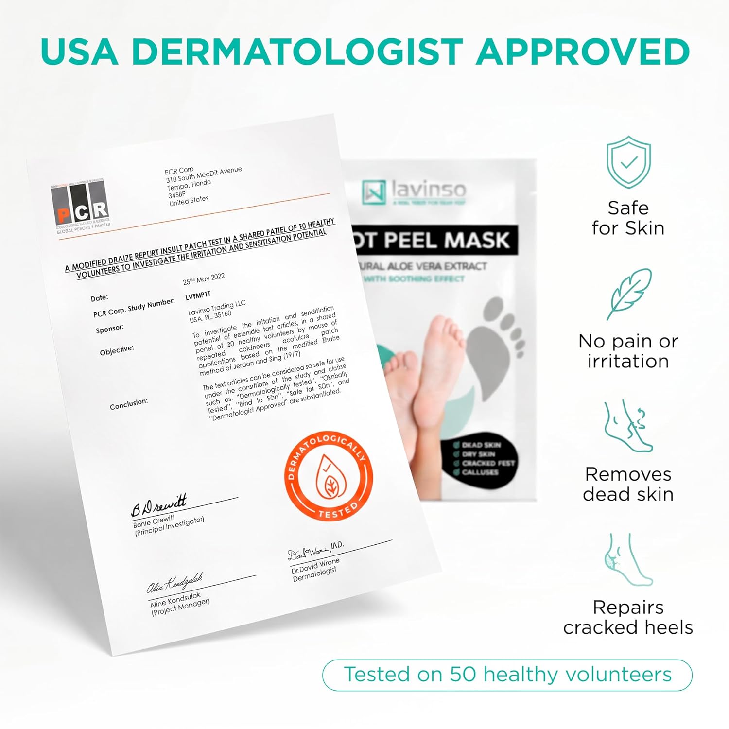 Foot Peel Mask for Dry Cracked Feet – 2 Pack Peeling Mask Removes Dead Skin and Calluses - Exfoliating for Soft Baby
