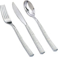 180Pcs Silver Plastic Silverware Set for Wedding,Parties,Events