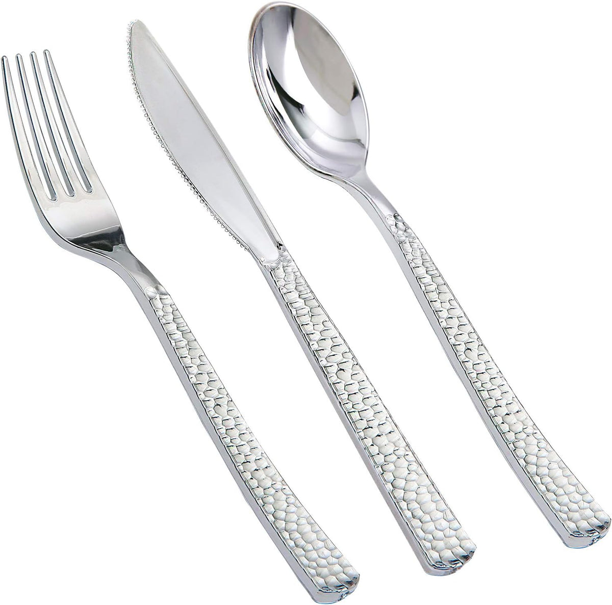 180Pcs Silver Plastic Silverware Set for Wedding,Parties,Events