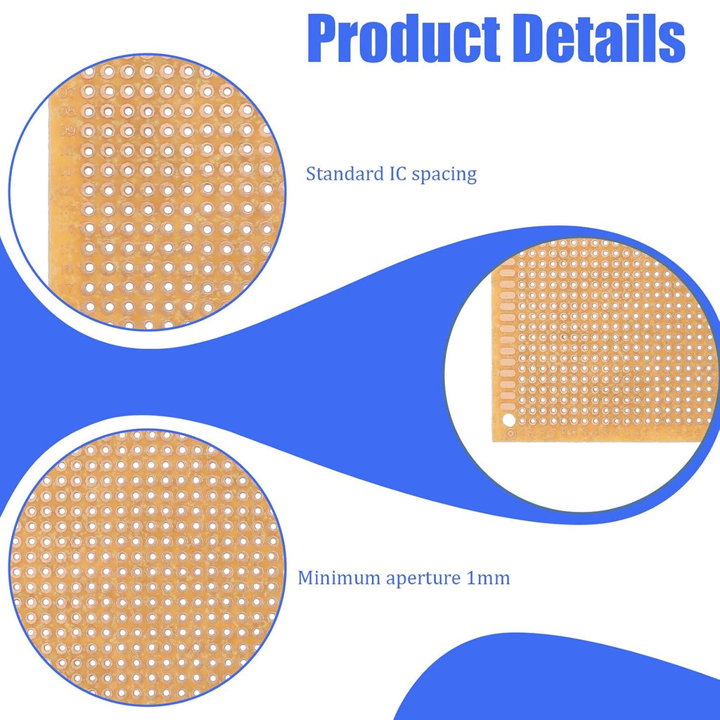 10 PCS 70mm x 90mm PCB Board Prototype Kit, Universal Printed Circuit Board, Copper Stripboards Prototype Perfboard for Electronic Experiment and DIY Soldering Electronic Projects