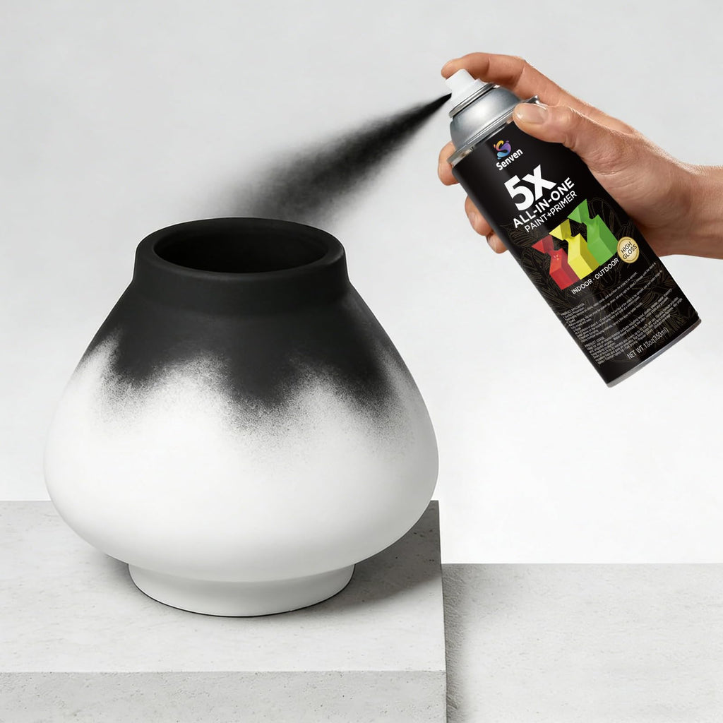 Spray Black Paint 6Pack All-In-One Multi Surface Black Spray Paint for