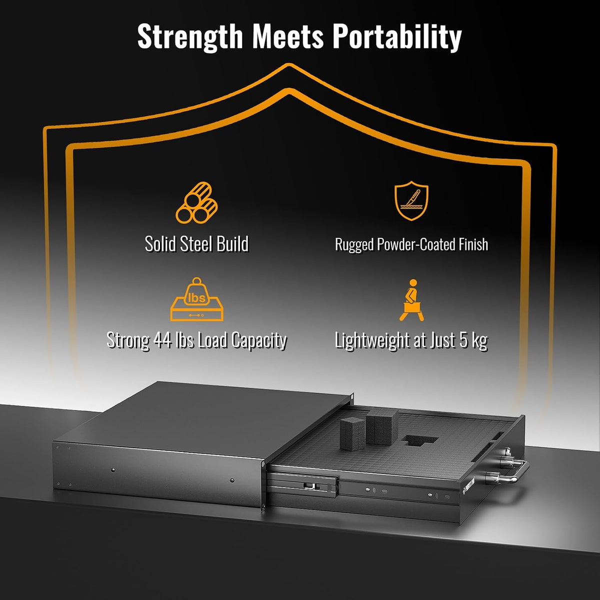 Phenyx Pro 2U Locking Rack Drawer for 19-Inch Rack PRDWR-2U