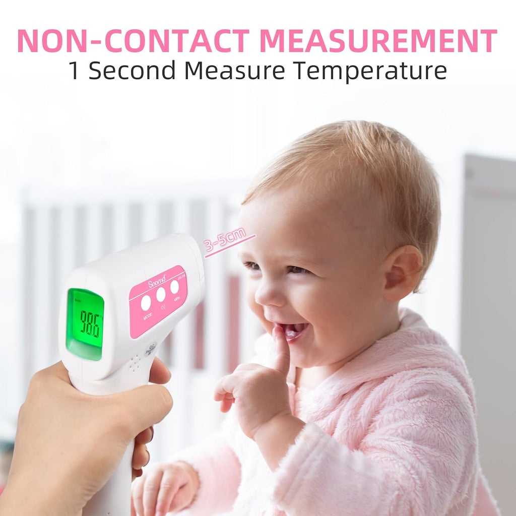 Snomd Non-Contact Infrared Forehead Thermometer for Adults, Kids & Baby, 3-in-1 No-Touch Digital Fever Temperature