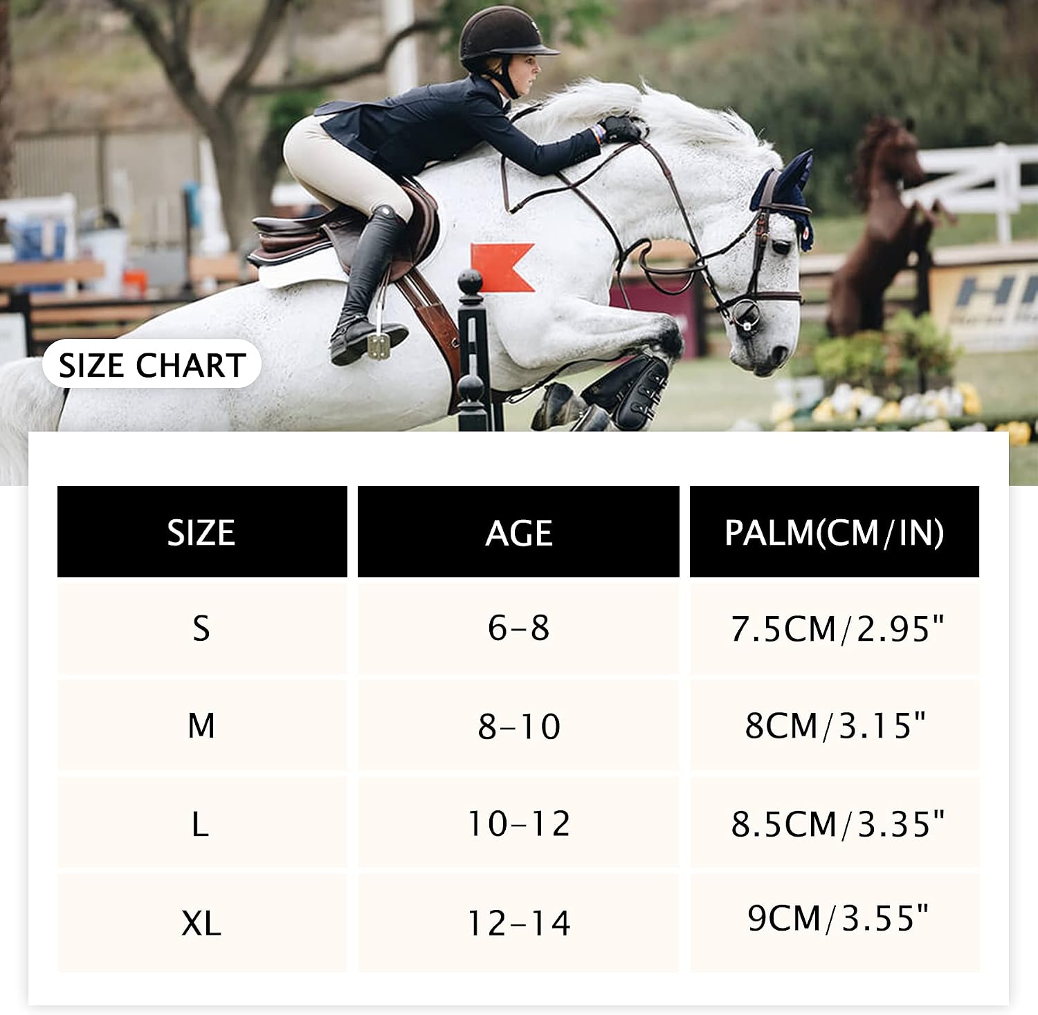 Kids Horse Riding Gloves Breathable Children Equestrian Horseback Anti-Slipping Boys & Girls Youth Outdoor Biking