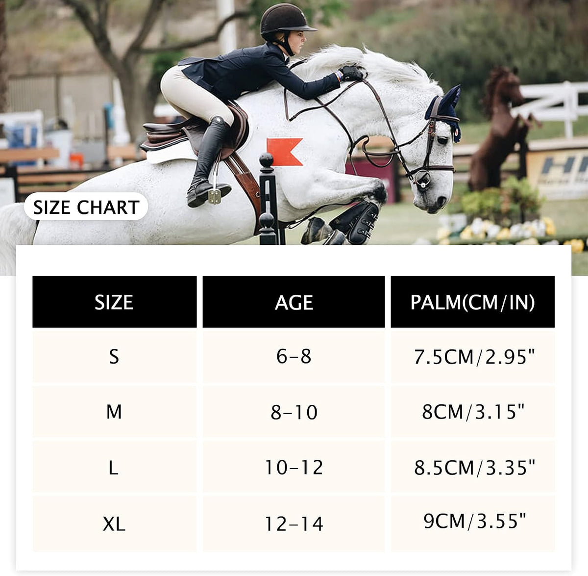 Kids Horse Riding Gloves Breathable Children Equestrian Horseback Anti-Slipping Boys & Girls Youth Outdoor Biking