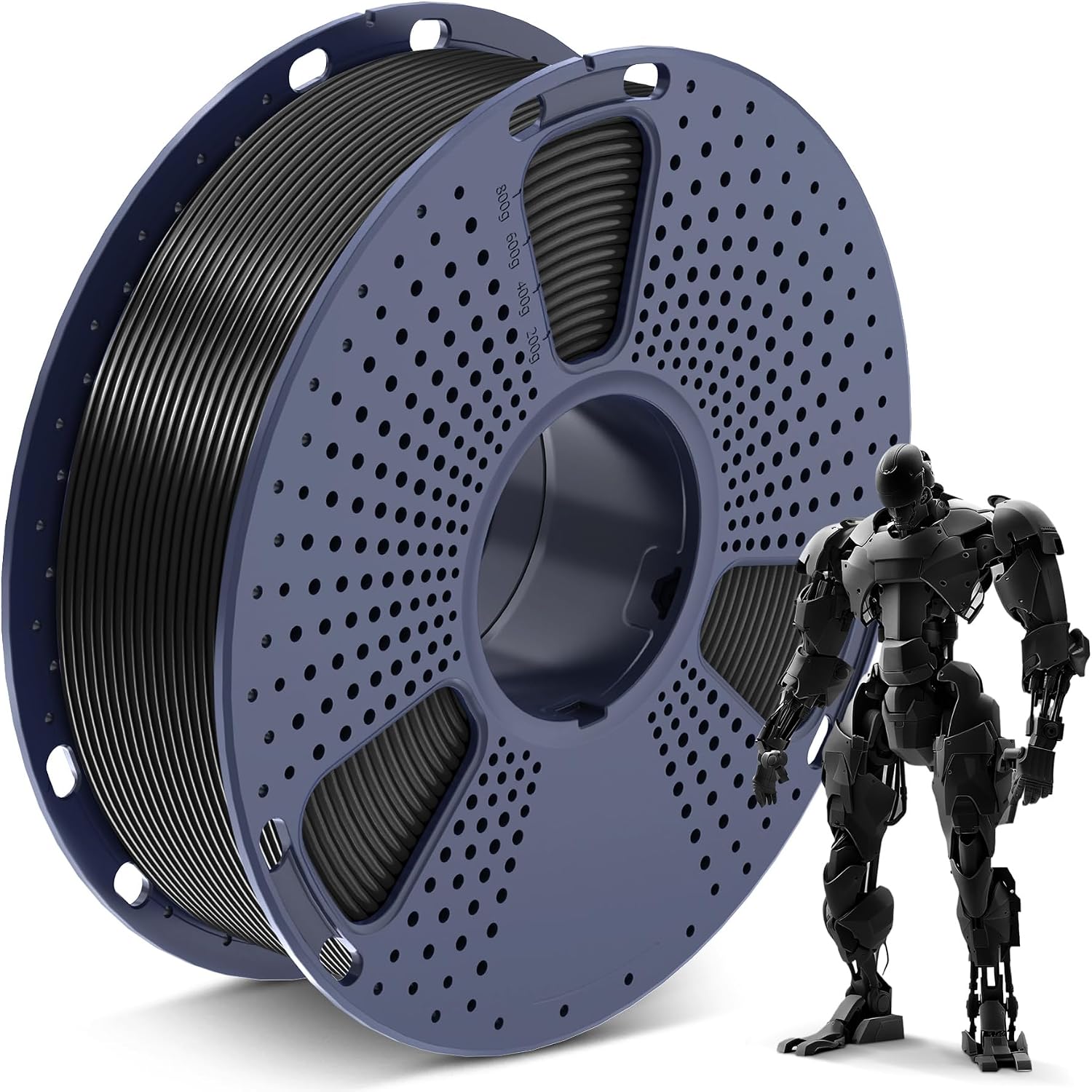 PLA 3D Printer Filament, Black, 1KG | PLA Filament 1.75mm, Smooth Printing, Neatly Wound, +/-0.02mm Accuracy