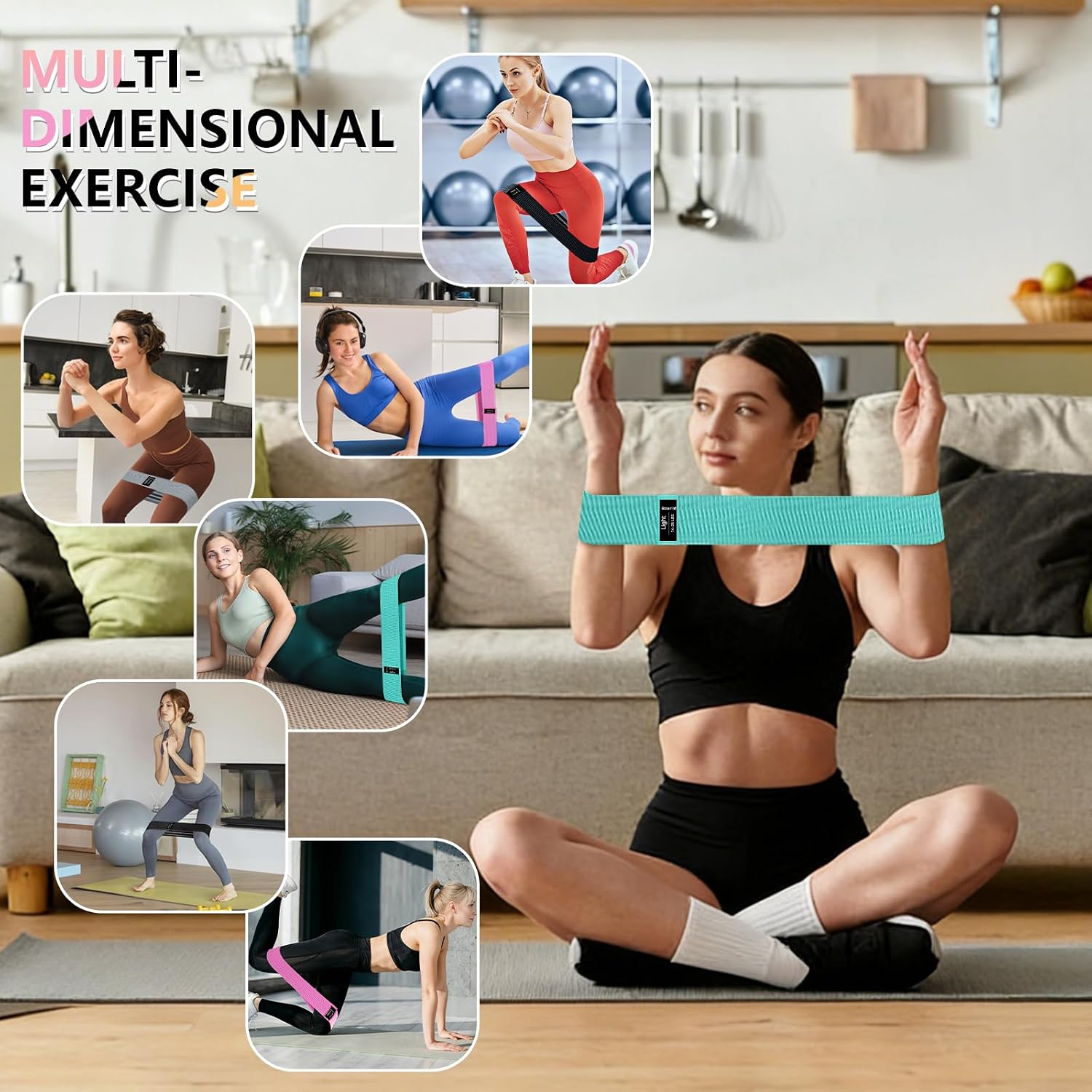 Resistance Bands for Working Out, 4 Levels Exercise Bands for Women & Men, Elastic Workout Band for Physical Therapy