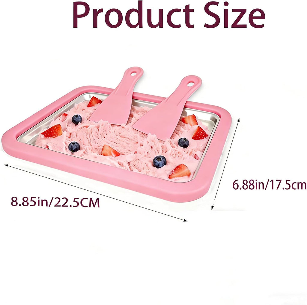 Rolled Ice Cream Maker,Instant Ice Cream Maker,Instant Gelato Pan/Roll,Food Grade SUS304 Stainless Steel Cool Plate