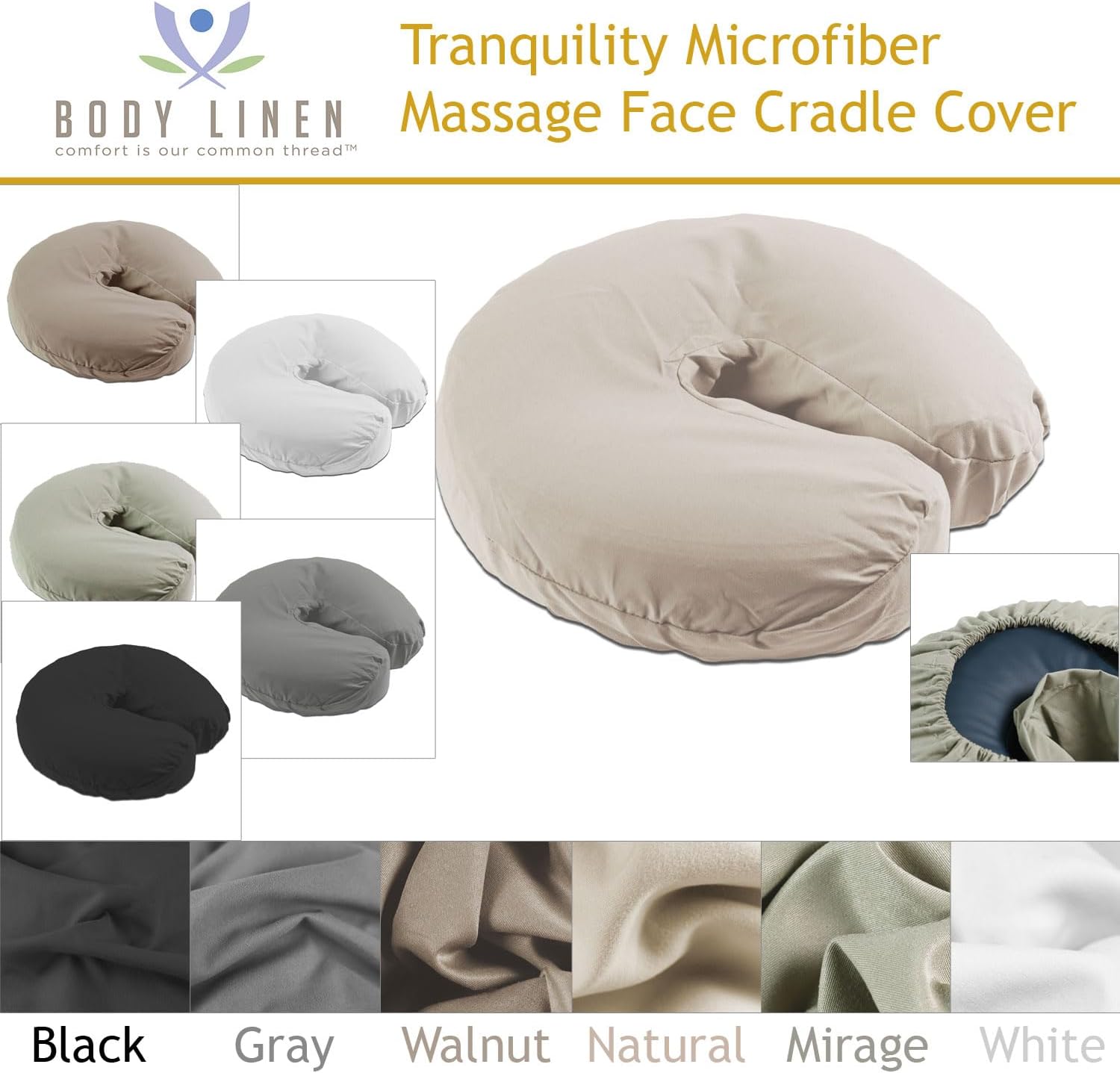 Tranquility Microfiber Massage Face Cradle Cover – Ultra‑Soft, Breathable, Stain‑Resistant Face Rest Cover with