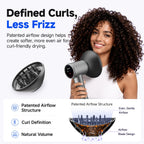 High-Speed Hair Dryer with Diffuser, Stepless Control, Lightweight, Silver