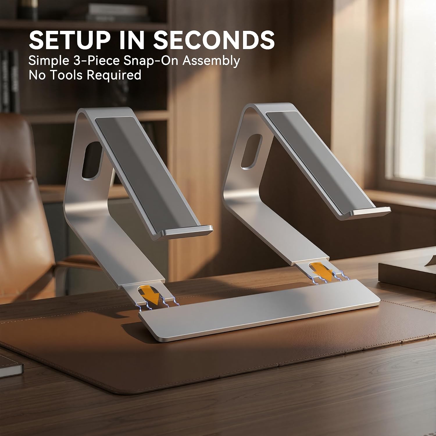 Laptop Stand, Aluminum Computer Riser, Ergonomic Laptops Elevator for Desk, Metal Holder Compatible with 10 to 15.6