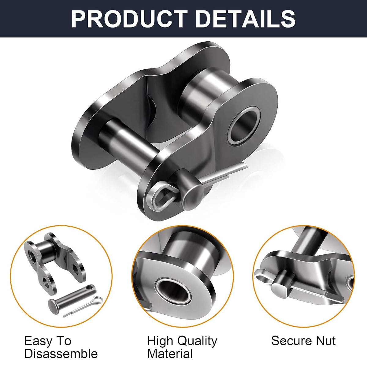 OIIKI Roller Chain Offset Link #40, 8-Pack