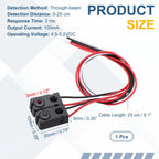 Rebower IR Break Beam Sensor, 3mm LEDs Through Beam Sensor 0-25cm
