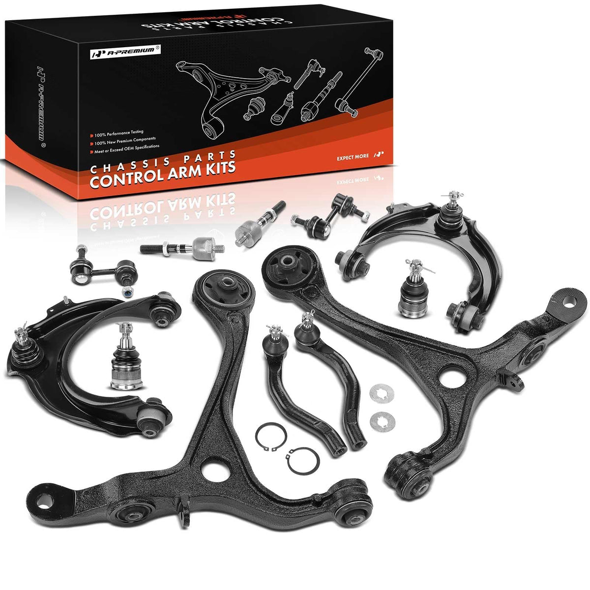 A-Premium 12Pcs Suspension Kit, Upper Lower Control Arm, Lower Ball Joint