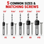 VIKECAT 9PCS Countersink Drill Bit Set, Collar Stops When Touching Wood