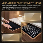 Black Velvet Jewelry Box Inserts,Ring Holder Display Foam Pad,3 Pack