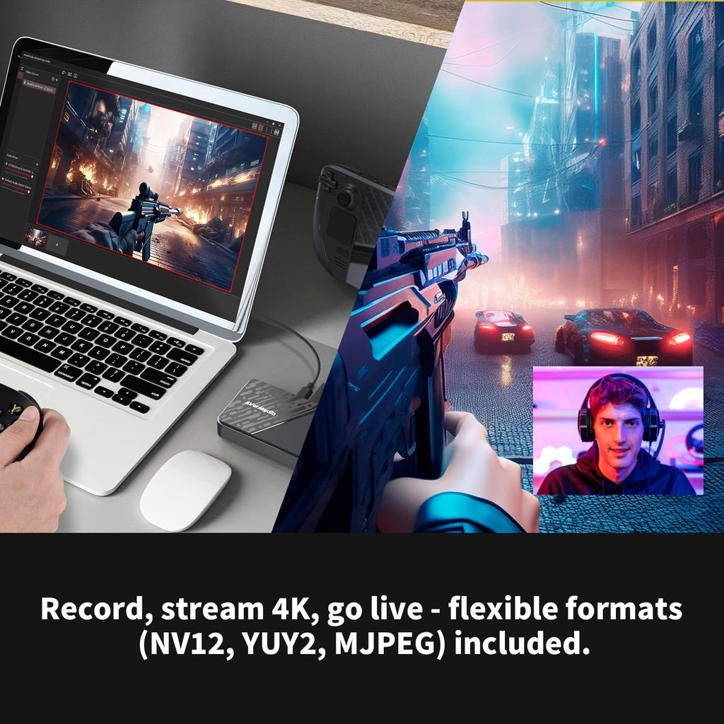 Capture Card for Streaming, 4K60 HDR Passthrough, 1080p60 Video Recording, Ultra-Low Latency Game Streaming for