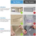 10-Pack Clothes Organizer Storage Bags, 35L Storage Bins, Beige