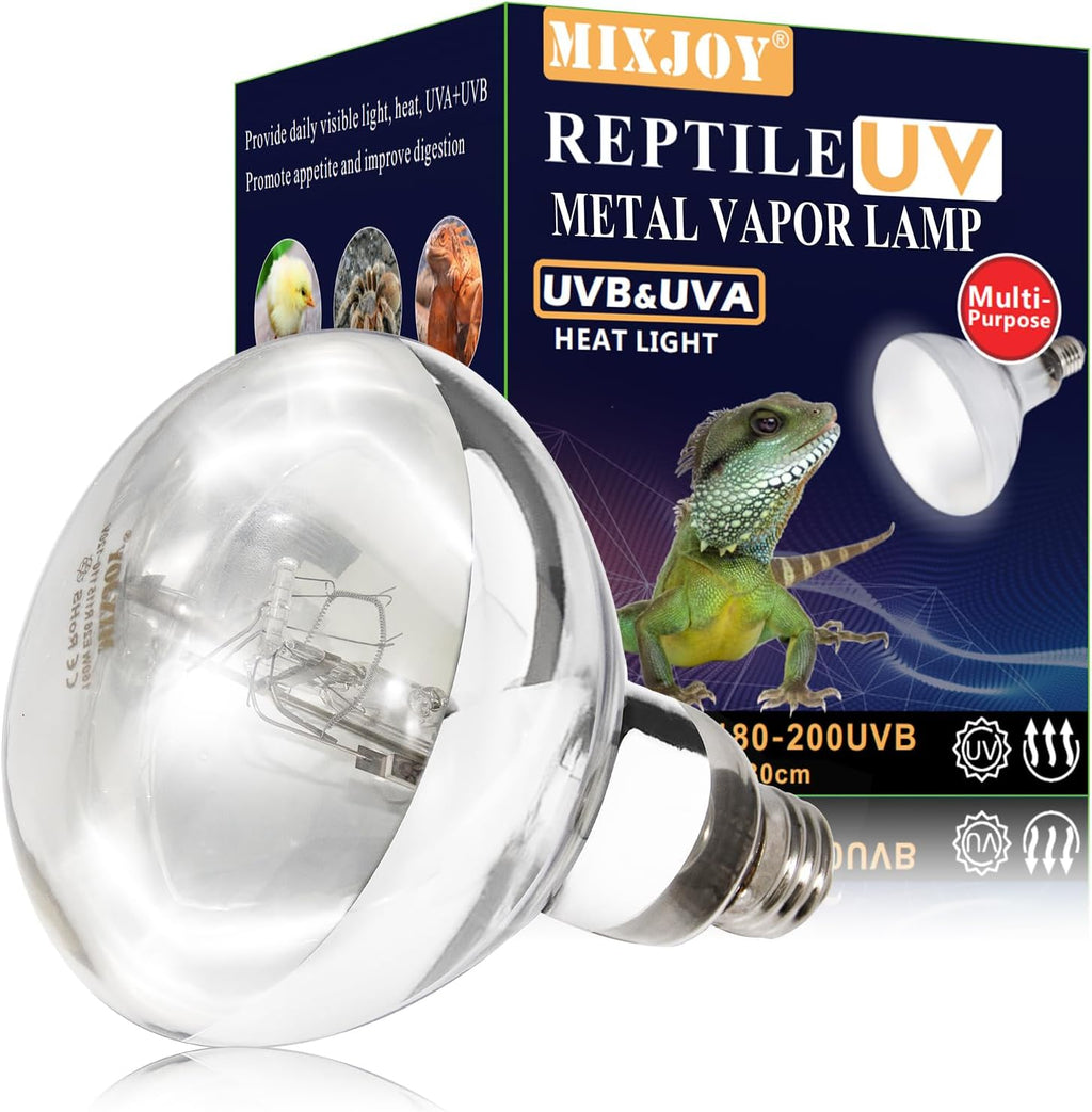 160W Reptile Heat Lamp Bulb, Full Spectrum UVA UVB Reptile Light Bulb, UVB Light for Reptiles and Amphibians Use