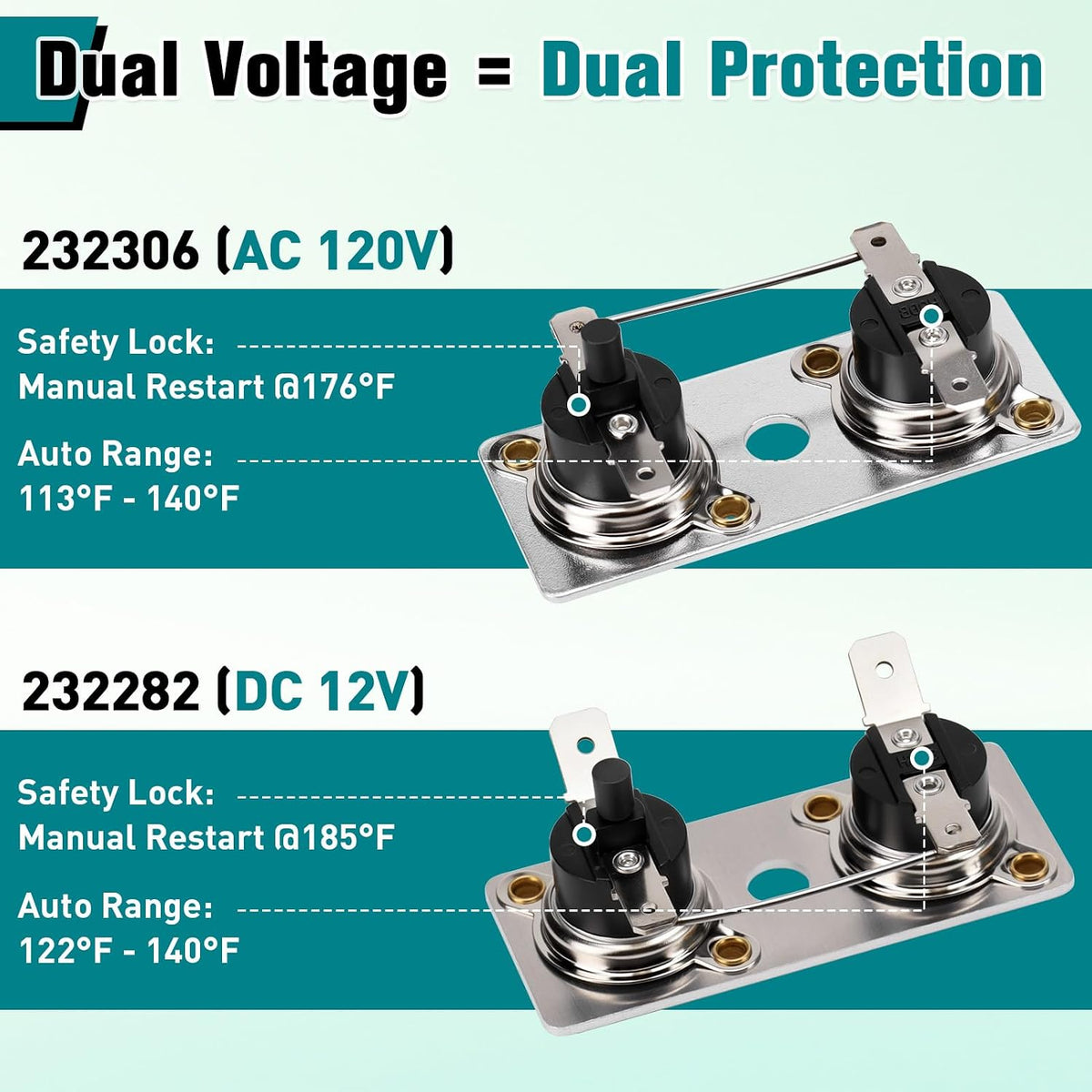 232306 & 232282 Water Heater Thermostat Limit Switch KiT 12&120V