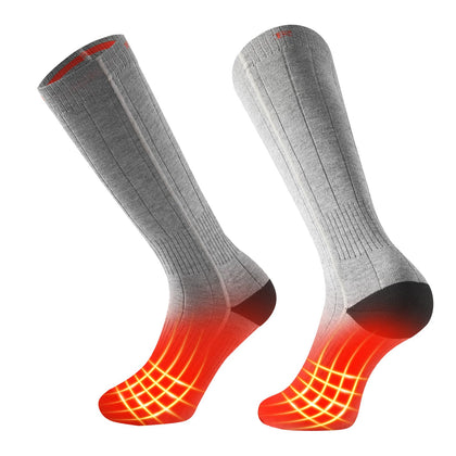 Heated Socks with Curved 5000mAh Battery - Ergonomic Ankle Fit, 4 Heating Levels, Rechargeable & Washable Thermal