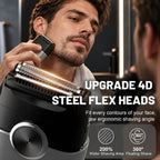 Electric Foil Shavers for Men: 4 Floating Blades & Big LED Display - Grey