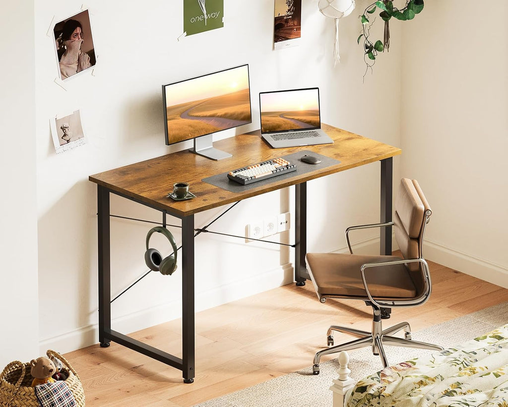40 Inch Small Computer Desk for Home Office, Study Writing Table for Small Spaces, Simple Modern Desk with Headphone