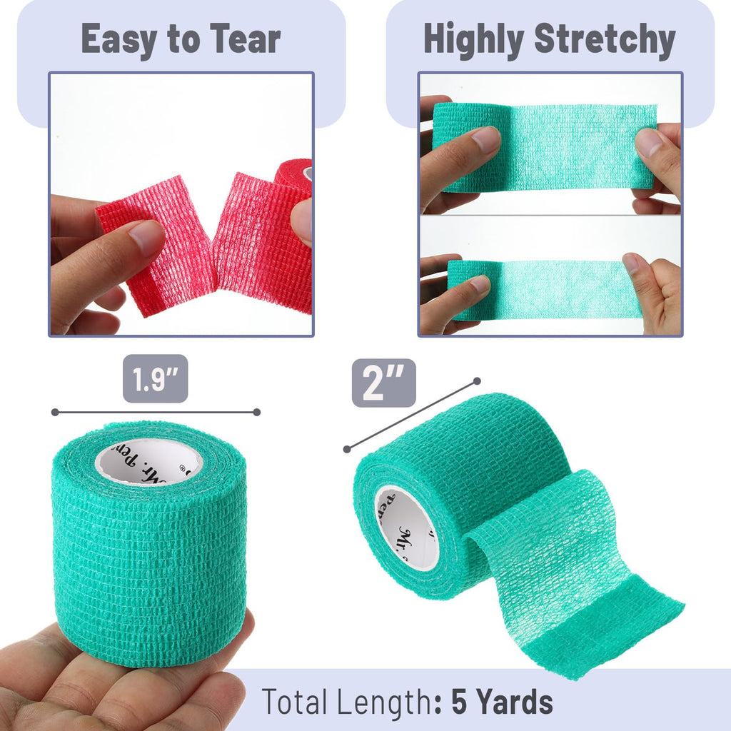 Self Adhesive Bandage Wrap, 2" x 5 Yards, 6 Pack
