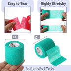 Self Adhesive Bandage Wrap, 2" x 5 Yards, 6 Pack