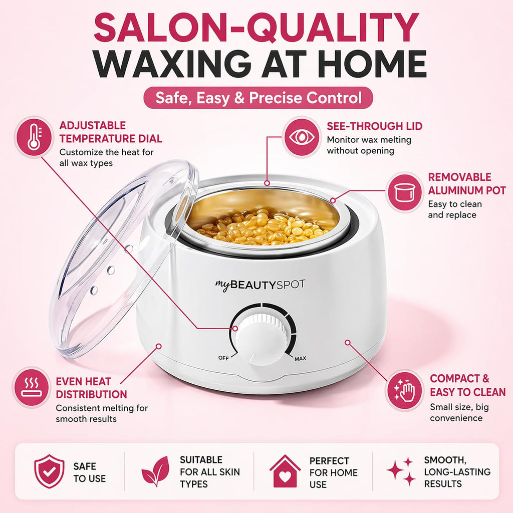 Wax Warmer for Hair Removal Kit - Electric Wax Machine for Women at Home - Full Body Bikini Brazilian - Includes Hard