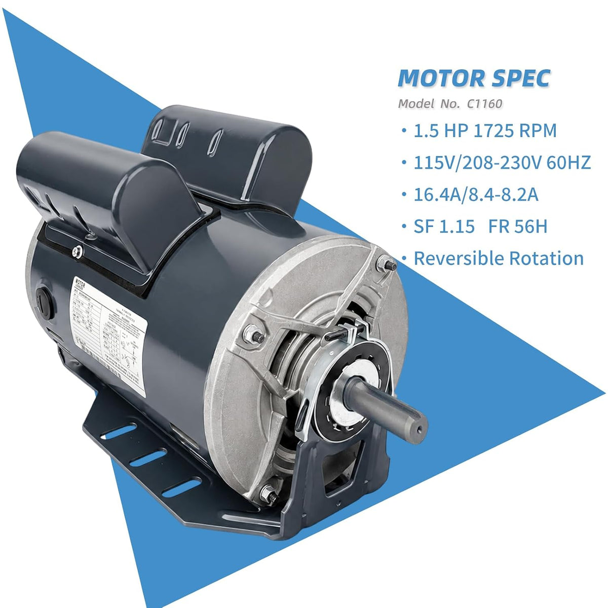 C1160 Fan and Blower Motor Replace Marathon C1160 1.5HP Reversible Rotation