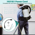 103181 Power Cord Replacement Proteam Vacuum Cord, 3 Wire w/Nut & Washer
