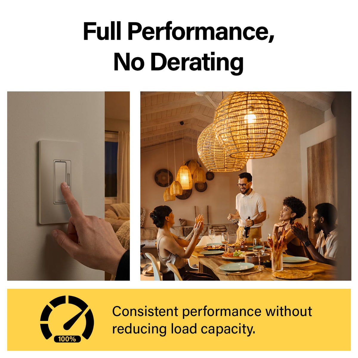 Legrand Radiant 450W LED Dimmer Light Switch 3-Way Rocker Nickel 1-Pack