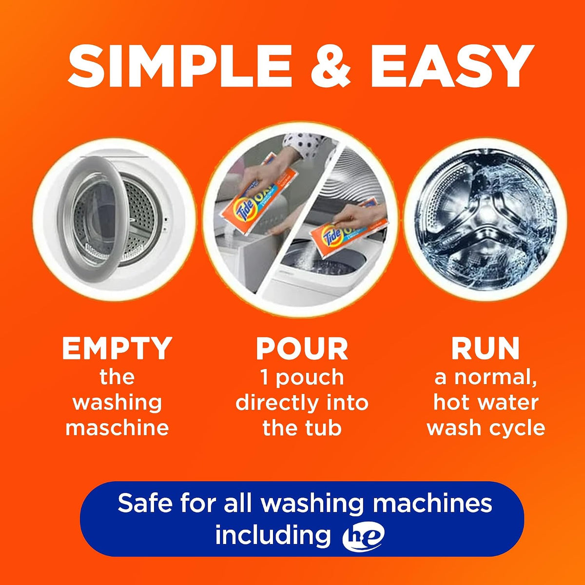 Washing Machine Cleaner with Oxi, Top & Front Load Washer Cleaner, Deep Cleaning & Odor Eliminator Washer Machine